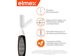 ELMEX Starpzobu birstes ISO 8 izmērs 1,5 mm melnas, 8 gab