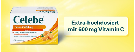 CETEBE Extra-C 600 mg košļājamās tabletes, 60 gab