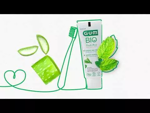 Video par GUM Organiskā zobu pasta svaigu piparmētru, 75 ml