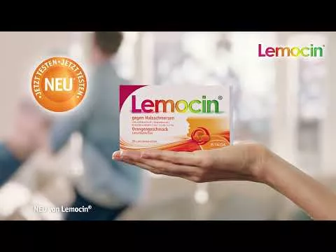 Video par Lemocin® pret kakla sāpēm, apelsīnu garša, 24 gab