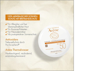 AVENE Kompakts saules krēms SPF 50 zelta, 10 g