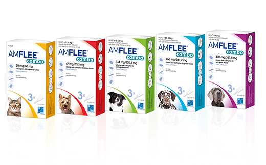 AMFLEE combo 268/241,2mg Lsg.z.Auf.f.Hunde 20-40kg, 3 gab