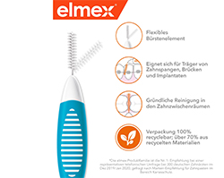 ELMEX Starpzobu birstes ISO 3 izmērs 0,6 mm, zilas, 8 gab