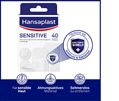 HANSAPLAST Sensitive plāksteri hipoalerģiskas sloksnes, 40 gab