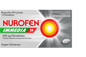 NUROFEN Immedia 400 mg apvalkotās tabletes, 12 gab