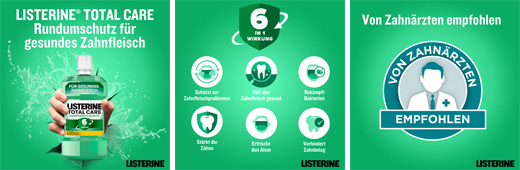 LISTERINE Total Care mutes skalojamais līdzeklis smaganu aizsardzībai, 600 ml