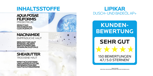 ROCHE-POSAY Lipikar dušas un vannas eļļa AP+, 750 ml