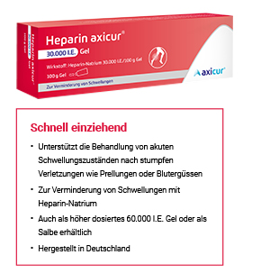 HEPARIN AXICUR 30 000 I.U. želeja, 100 g