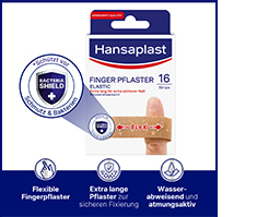 HANSAPLAST Elastīgas pirkstu apmetuma lentes, 16 gab