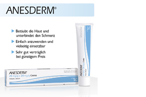 ANESDERM 25 mg/g + 25 mg/g krēma + 10 plāksteri, 5X5 g