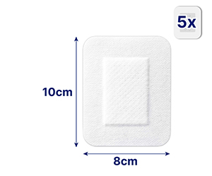 HANSAPLAST Īpaši jutīgs brūču pārsējs 8x10 cm XXL, 5 gab