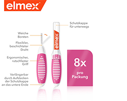 ELMEX Starpzobu birstes ISO izmērs 0 0,4 mm rozā, 8 gab