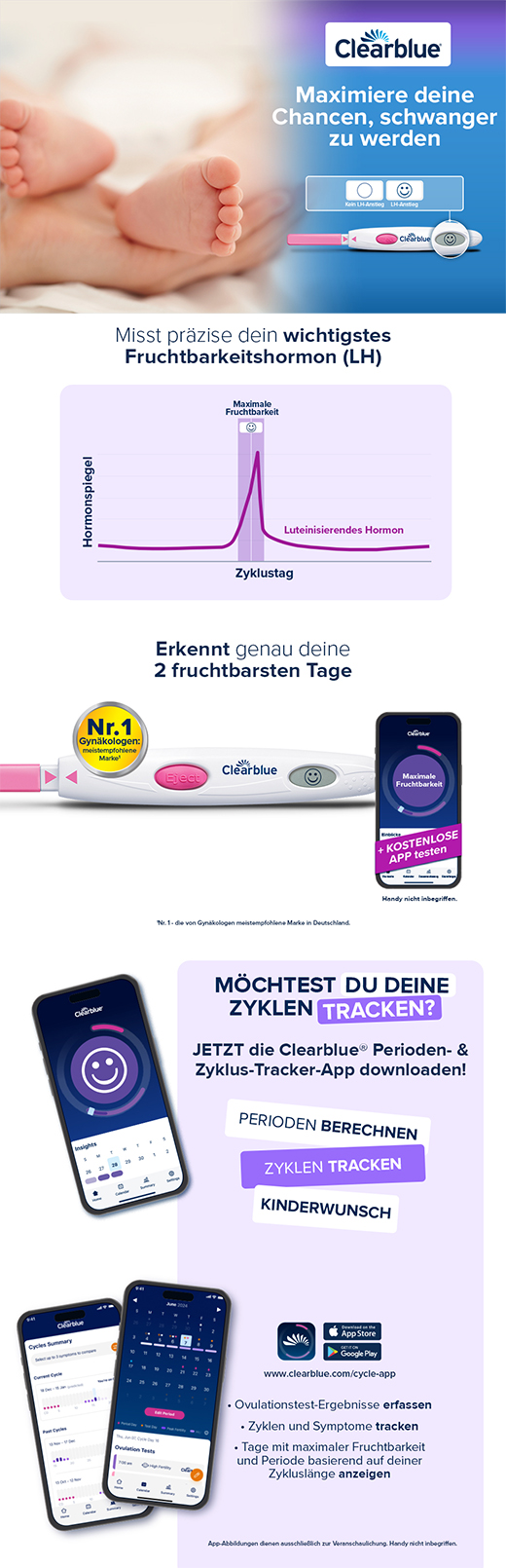 CLEARBLUE Ovulācijas tests digitālais, 30 gab