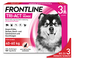 FRONTLINE Tri-Act šķīdums pilieniem suņiem 40-60 kg, 3 gab