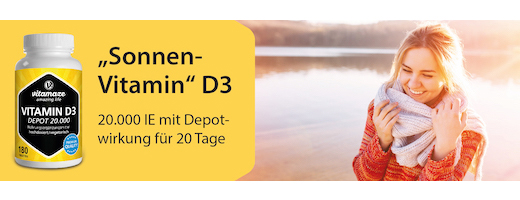 VITAMIN D3 20 000 I.U. Depot augstas devas tabletes, 180 gab