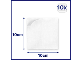 HANSAPLAST Kompresi sterili 10x10 cm, 5X2 gab