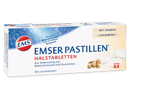 EMSER Pastilas rīkles tabletes ar ingveru bez cukura, 30 gab