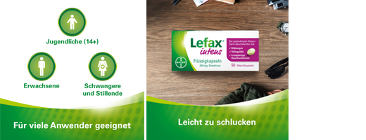 LEFAX intens šķidrās kapsulas 250 mg simetikona, 50 gab