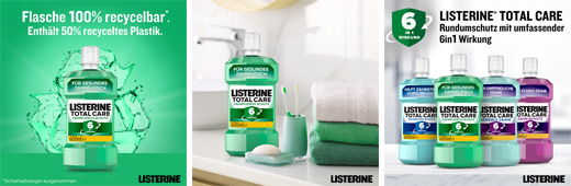 LISTERINE Total Care mutes skalojamais līdzeklis smaganu aizsardzībai, 600 ml