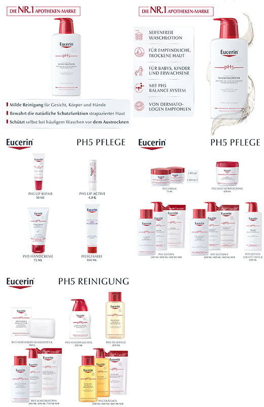 EUCERIN pH5 mazgāšanas losjons jutīgai ādai ar sūkni, 400 ml