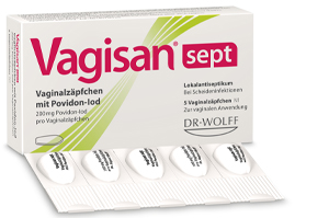 VAGISAN sept vaginālas svecītes ar povidona jodu, 5 gab