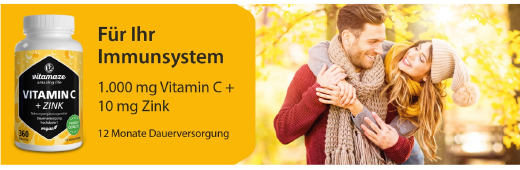 VITAMIN C 1000 mg augstas devas + cinka vegāniskās tabletes, 180 gab