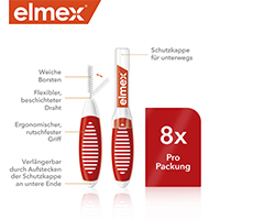 ELMEX Starpzobu birstes ISO izmērs 2 0,5 mm sarkanas, 8 gab