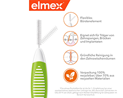 ELMEX Starpzobu birstes ISO 5 izmērs 0,8 mm, zaļas, 8 gab