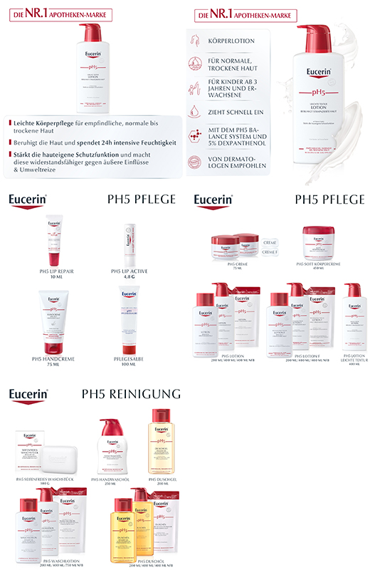 EUCERIN pH5 vieglais losjons jutīgai ādai, 400 ml