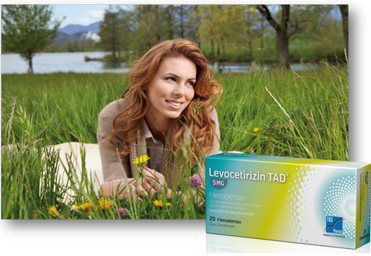 LEVOCETIRIZIN TAD 5 mg apvalkotās tabletes, 100 gab
