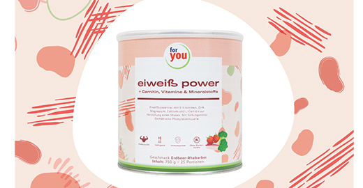 FOR YOU eiweiß power zemeņu pulveris, 750 g