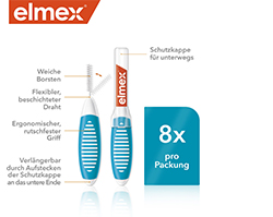 ELMEX Starpzobu birstes ISO 3 izmērs 0,6 mm, zilas, 8 gab