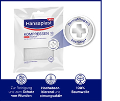 HANSAPLAST Kompresi sterili 10x10 cm, 5X2 gab