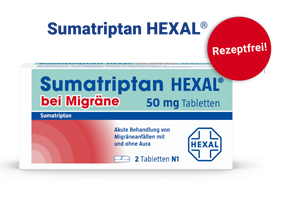SUMATRIPTAN HEXAL migrēnai 50 mg tabletes, 2 gab