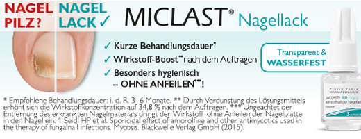 MICLAST 80 mg/g nagu laka, kas satur aktīvo vielu, 2X3 ml