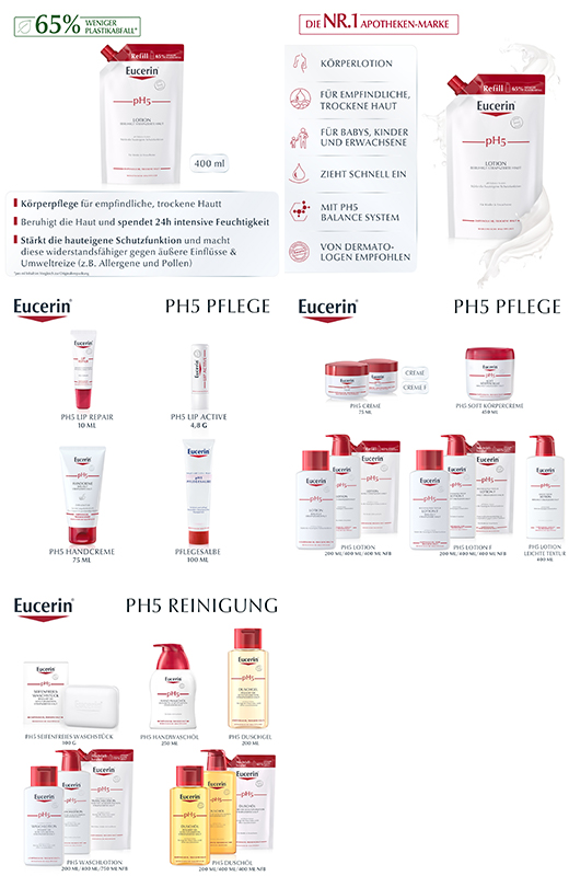 EUCERIN pH5 losjons jutīgai ādai, 400 ml
