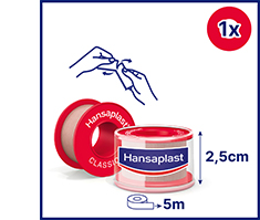 HANSAPLAST Classic 2,5 cm x 5 m fiksācijas apmetums, 1 gab