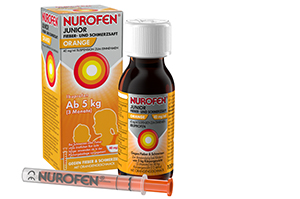 NUROFEN Junior drudža un sāpju sula apelsīns 40 mg/ml, 100 ml
