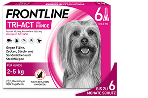 FRONTLINE Tri-Act šķīdums suņiem 2-5 kg, 6 gab