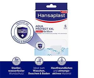 HANSAPLAST Aqua Protect sterils brūču pārsējs 8x10 cm, 5 gab