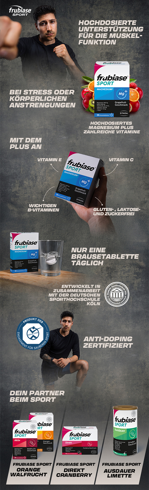 FRUBIASE MAGNESIUM Plus putojošās tabletes, 20 gab