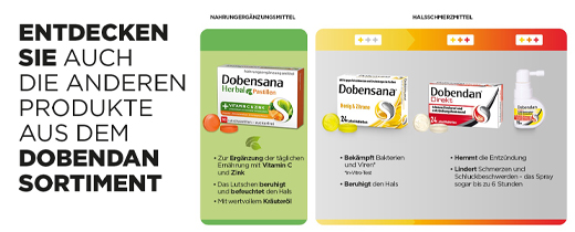 DOBENSANA Zāļu medus aromāts Vit.C & Cinka pastil., 16 gab