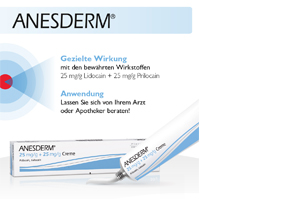 ANESDERM 25 mg/g + 25 mg/g krēma + 10 plāksteri, 5X5 g