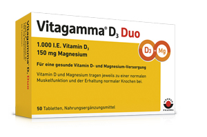 VITAGAMMA D3 Duo 1.000 I.E Vit.D3 150mg Magnes.NEM, 100 gab