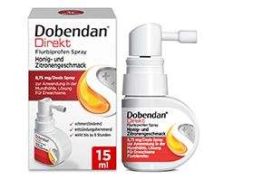 DOBENDAN Tiešā Flurbiprofēna izsmidzināms medus & Citrons, 15 ml