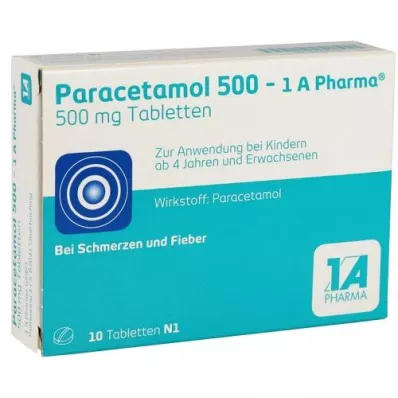 PARACETAMOL 500-1A Pharma tabletes, 10 gab