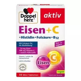 DOPPELHERZ Dzelzs+Vit.C+L-Histidīns tabletes, 30 kapsulas