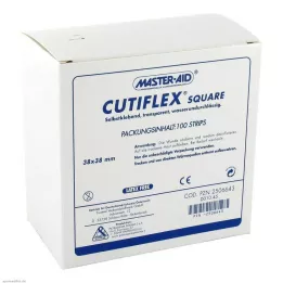 CUTIFLEX Folijas plāksteris kvadrātveida 38x38 mm MasterAid, 100 gab