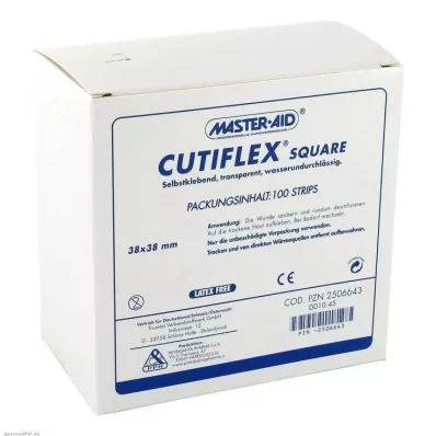 CUTIFLEX Folijas plāksteris kvadrātveida 38x38 mm MasterAid, 100 gab