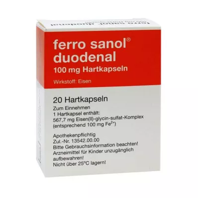 FERRO SANOL divpadsmitpirkstu zarnas Hartkaps.m.msr.überz.Pell., 20 gab